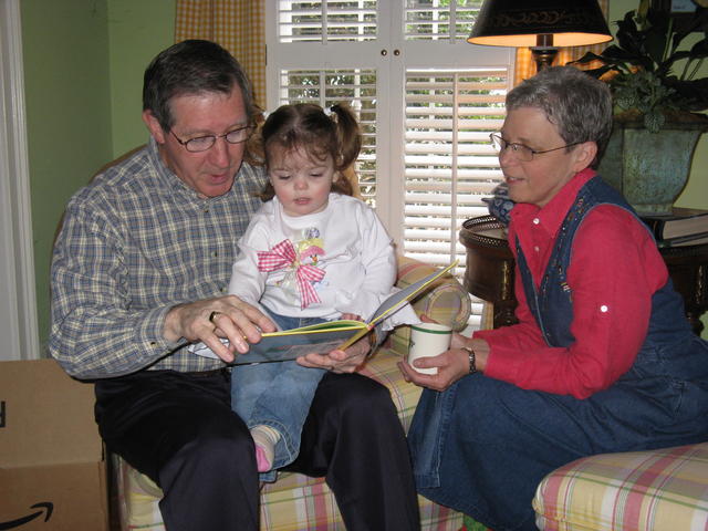 Reading with Grampa and G'Mom