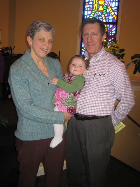 Molly with G'Mom and Grampa