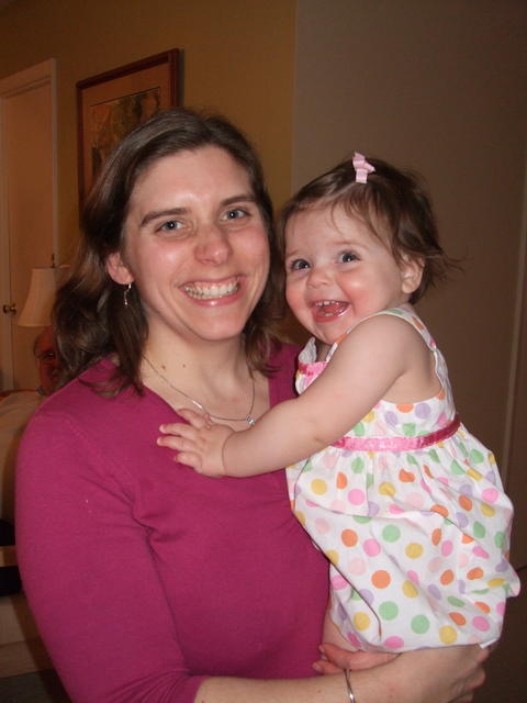 With Mommy after the party